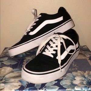 Old Skool Black and White Tie Vans